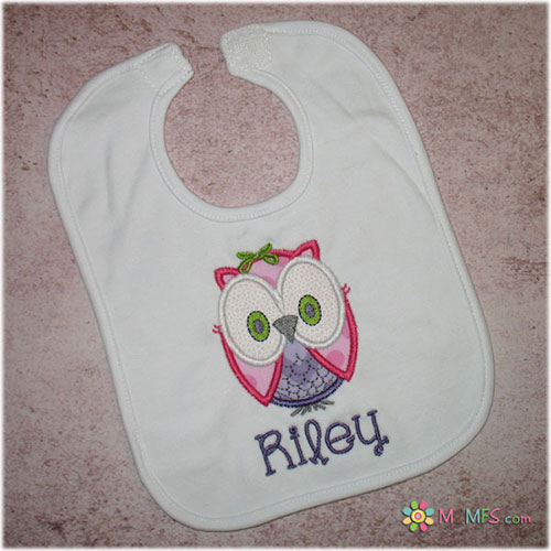 Girl Owl Bib