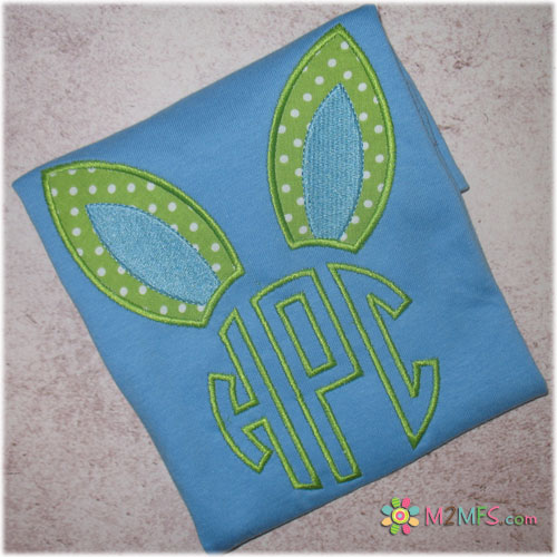 Boy Bunny Ears Monogram