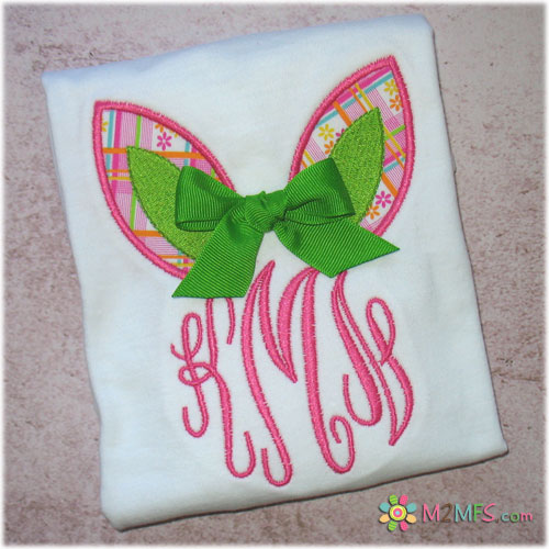 Girl Bunny Ears Monogram